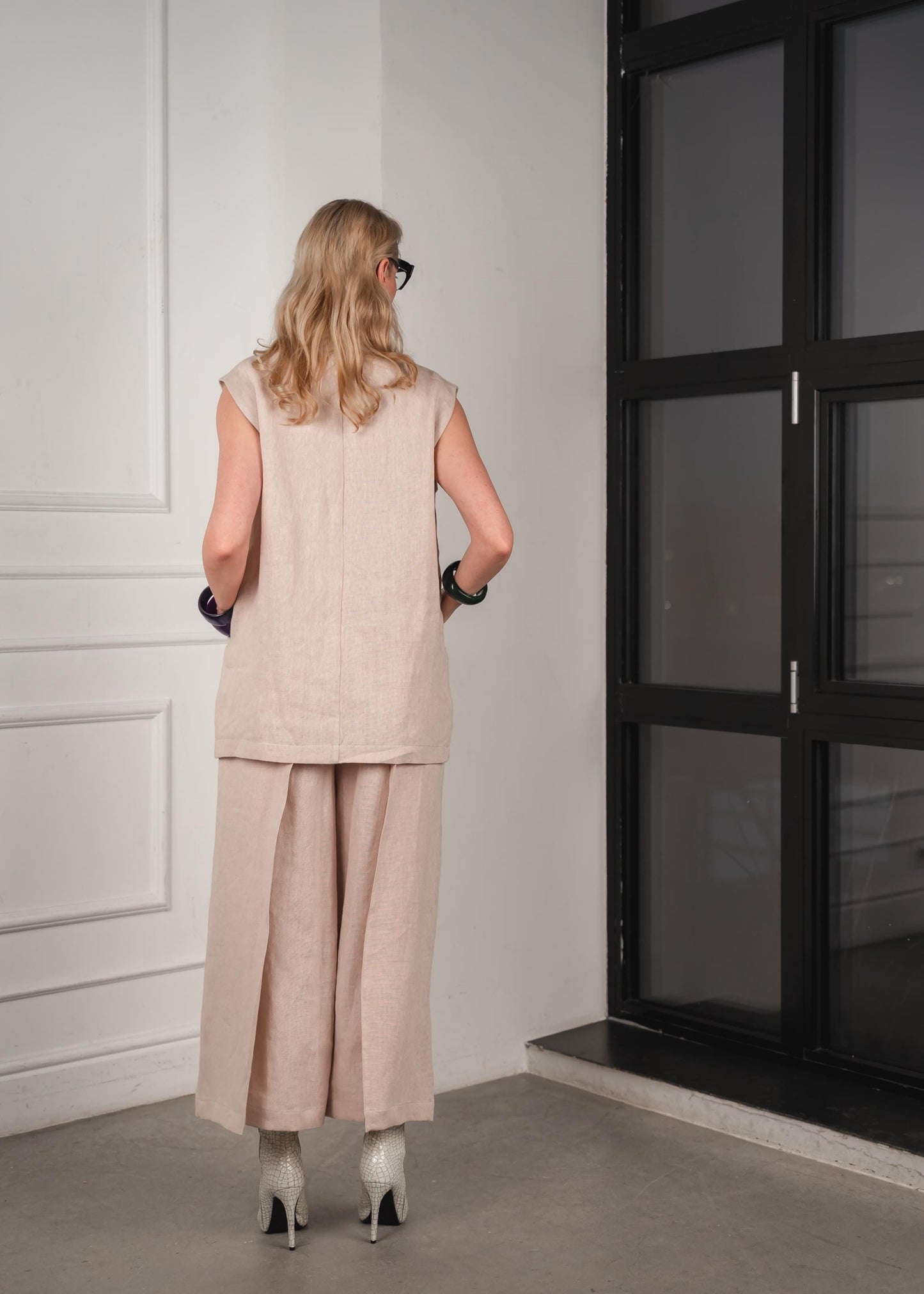 wide leg linen pants ( cullotes )for women