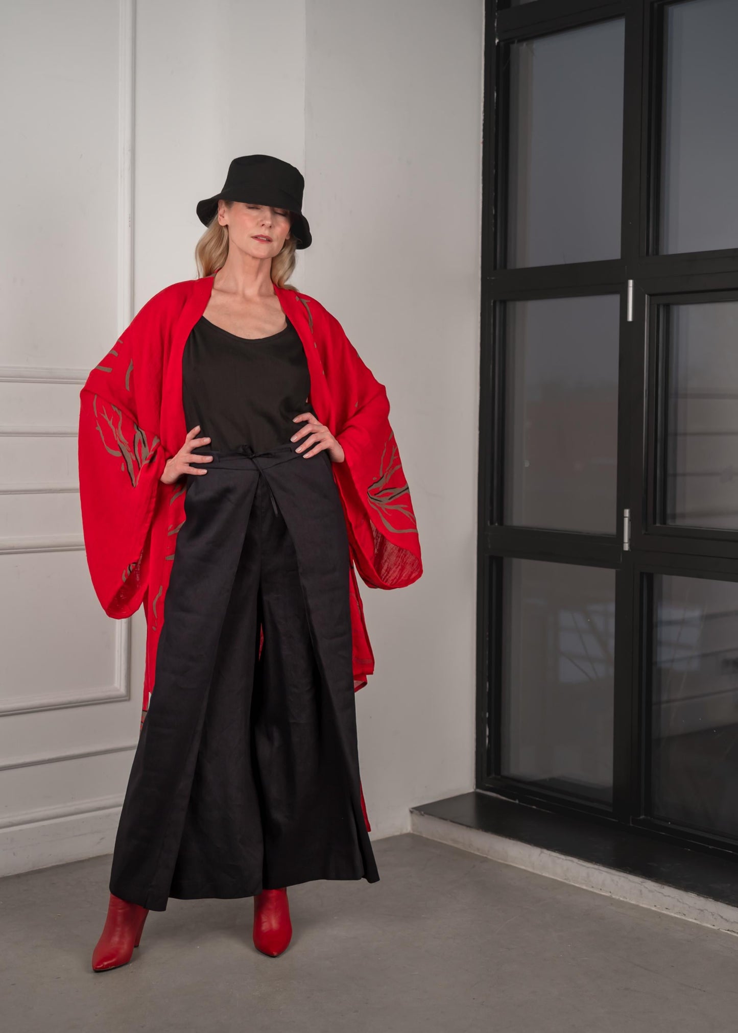 Elegant Linen Kimono Tunic ( ONE SIZE )