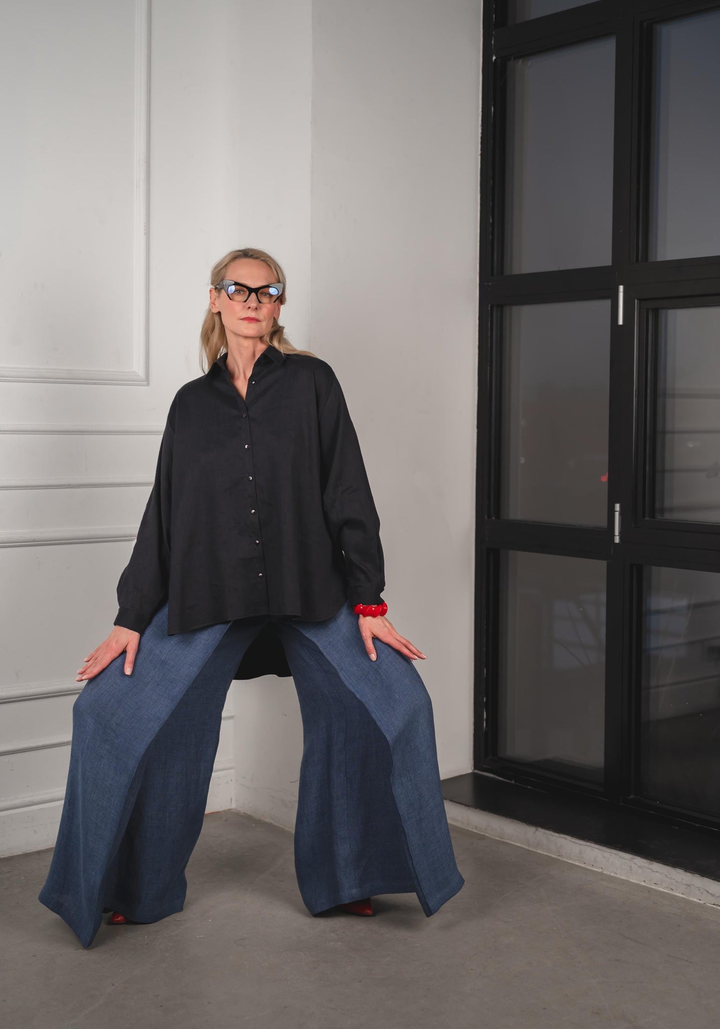 Urban flow wide-leg linen pants
