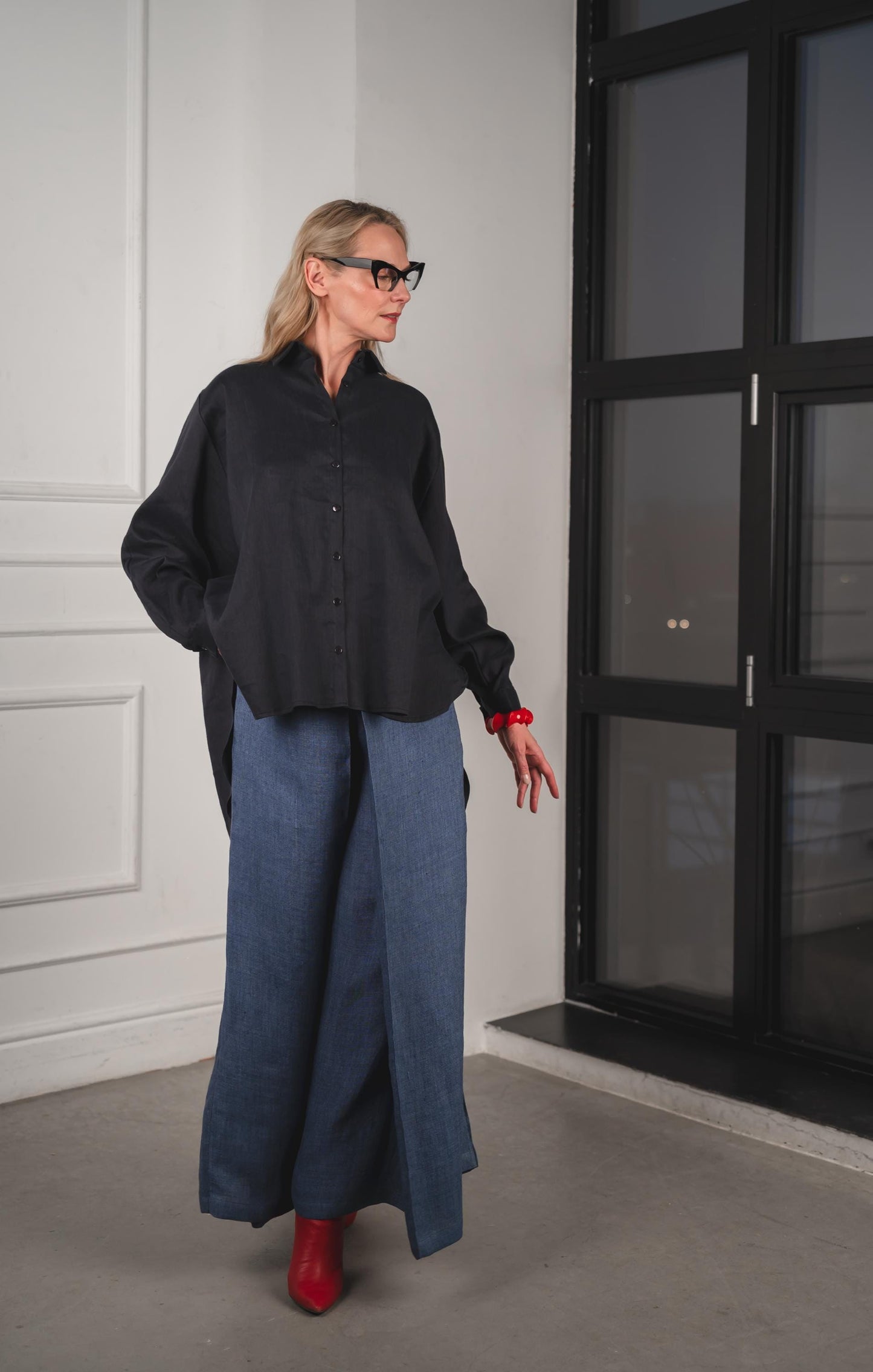 Urban flow wide-leg linen pants