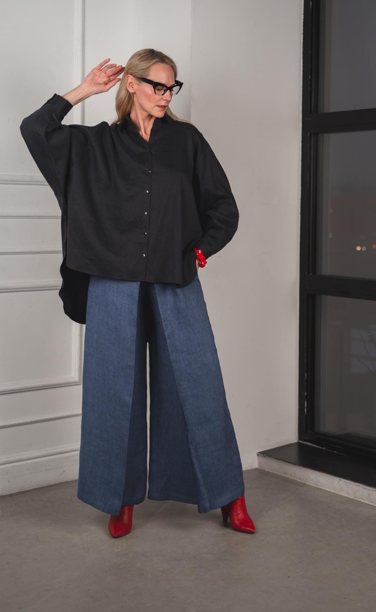 Urban flow wide-leg linen pants