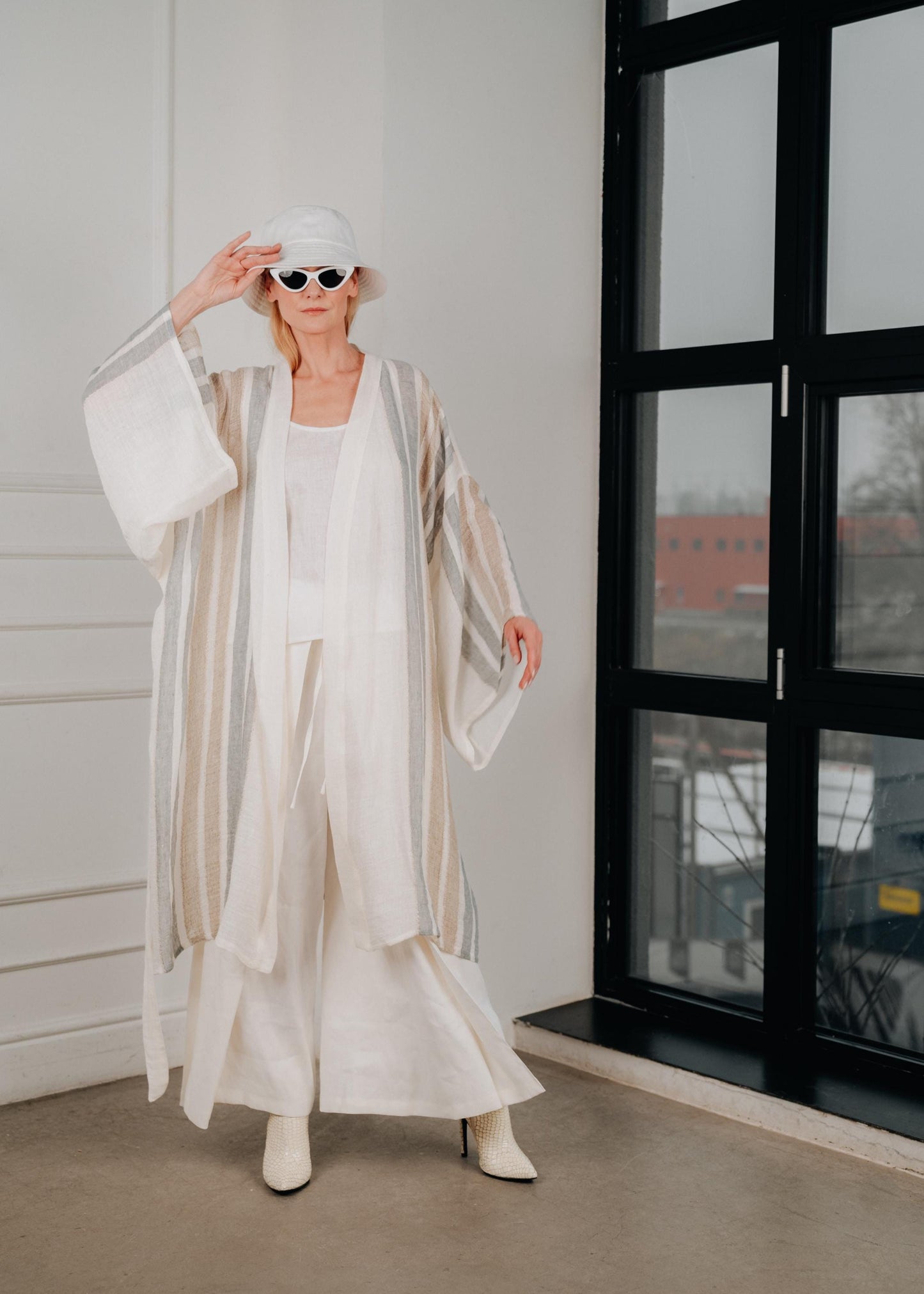 Handmade oversized summer tunic ( ONE SIZE )