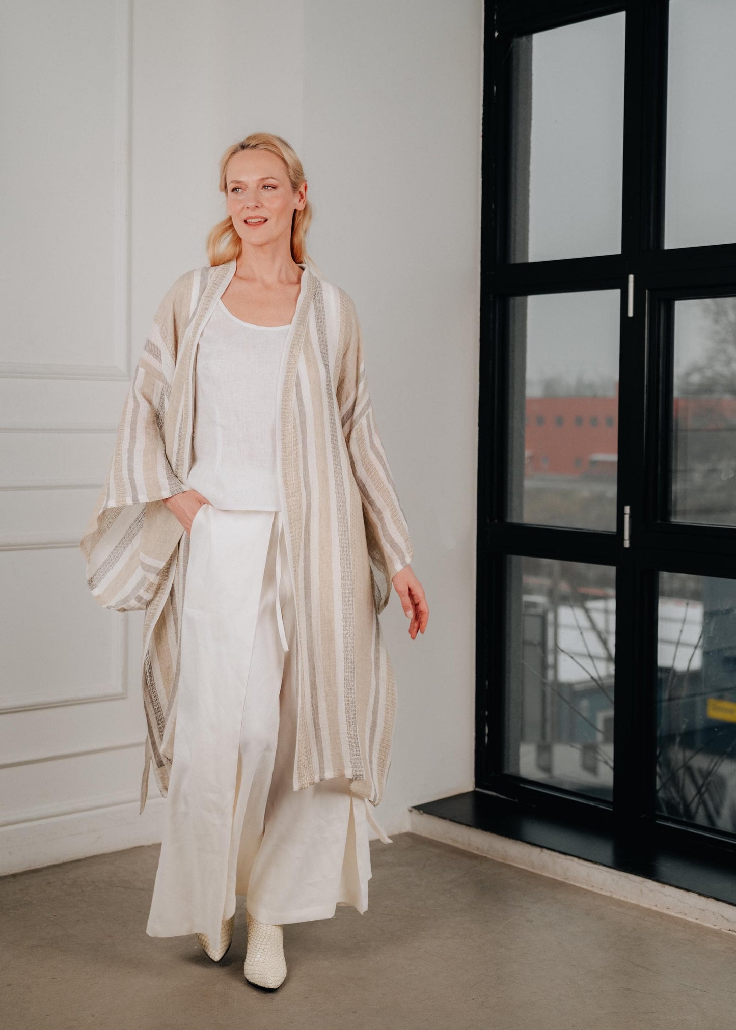 Natural linen kimono tunic (ONE SIZE)