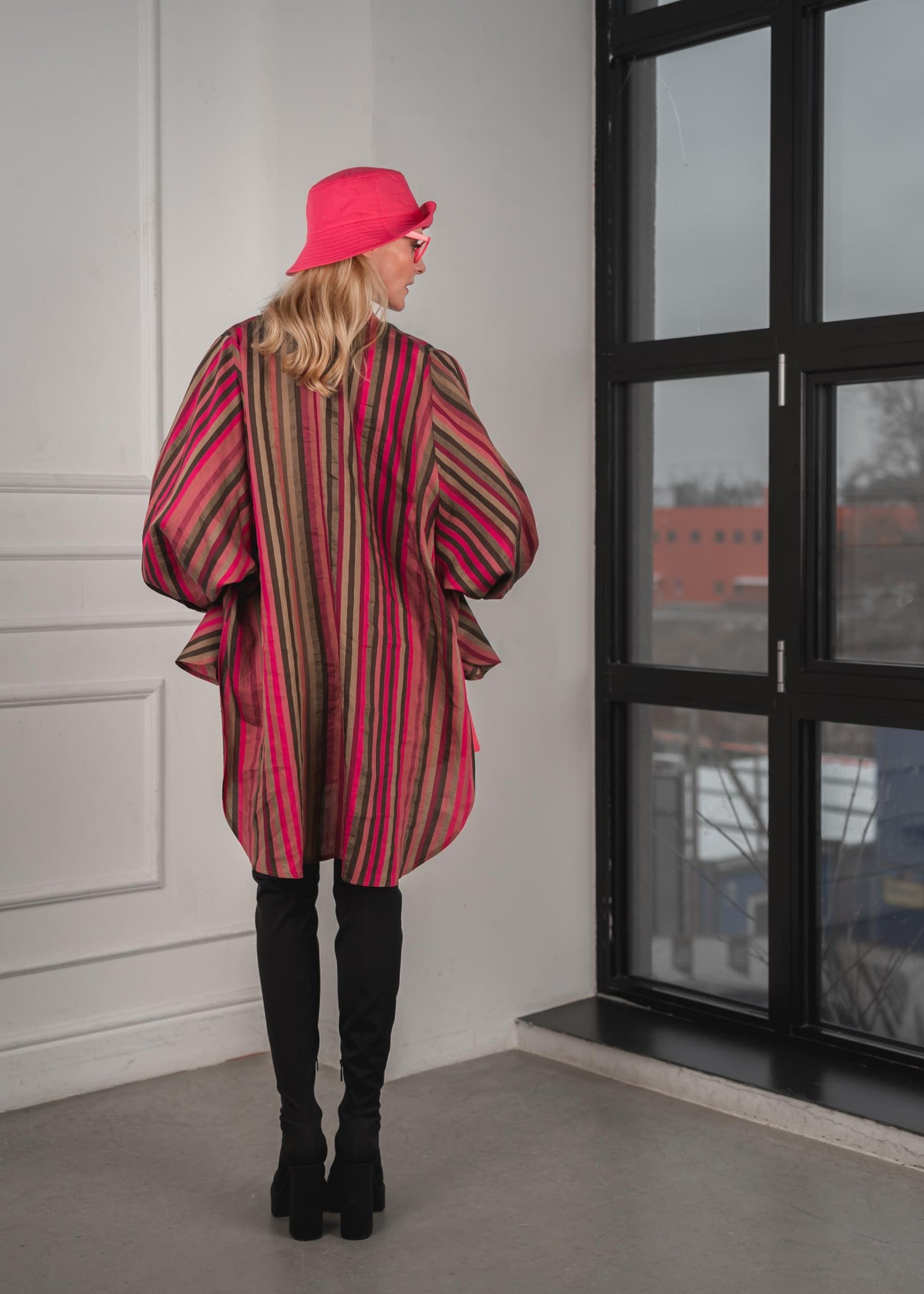 Striped kimono linen shirt