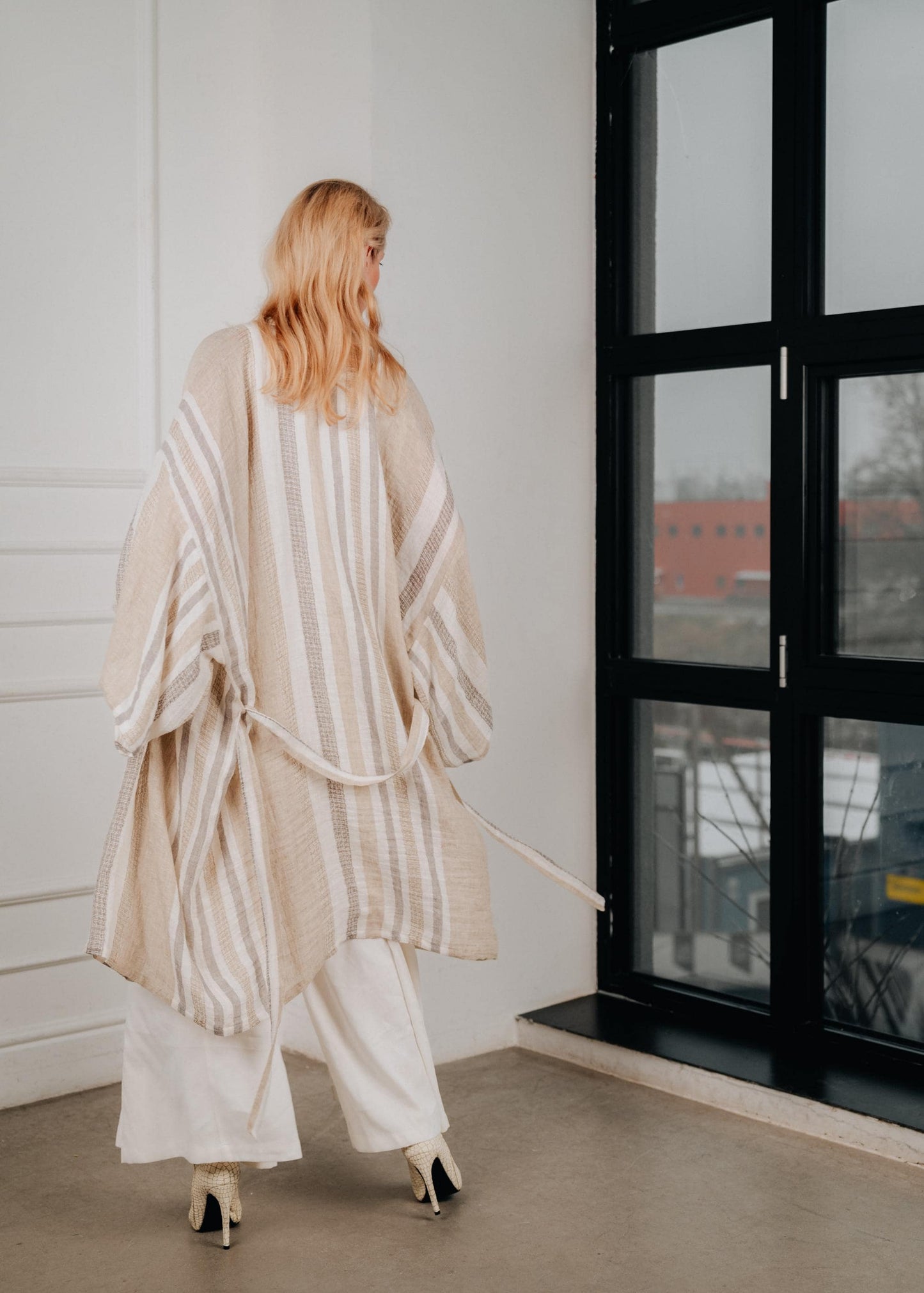 Natural linen kimono tunic  (ONE SIZE)