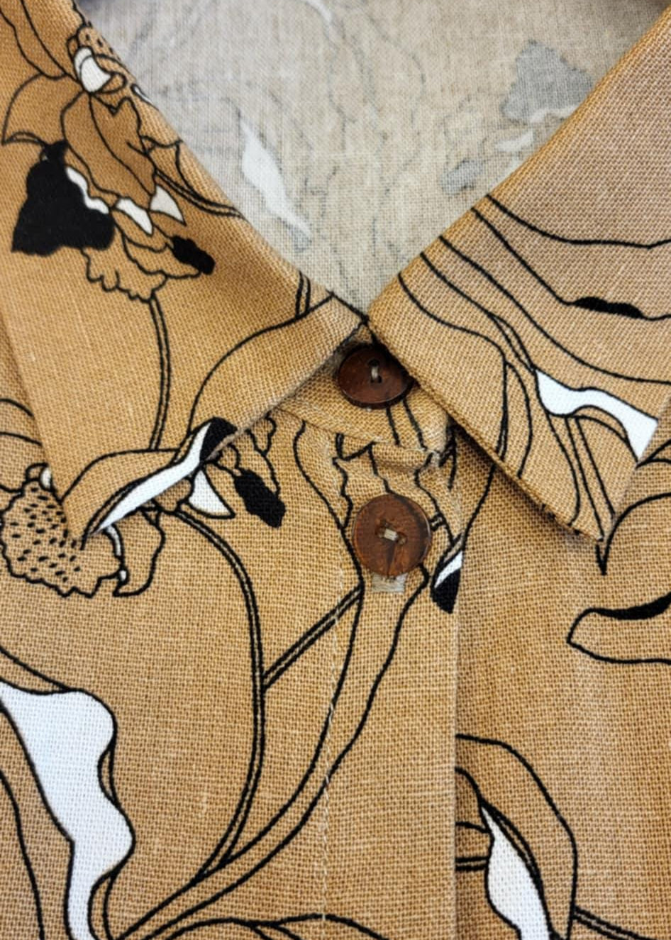 Floral breeze linen kimono shirt