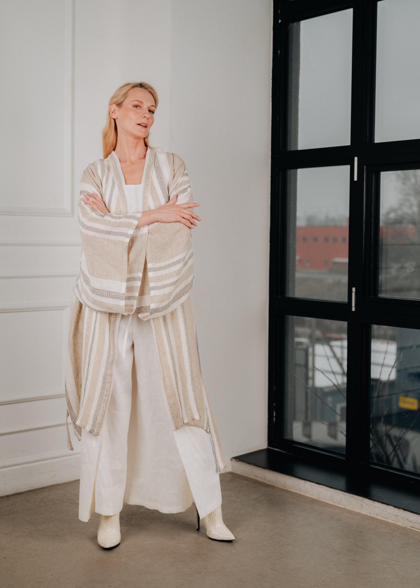 Natural linen kimono tunic  (ONE SIZE)